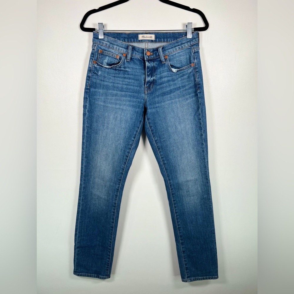 MADEWELL THE SLIM BOYJEAN in Walton Wash Skinny Jeans Style F2819 Size 25 - Picture 3 of 16